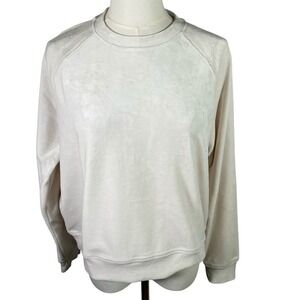 Lou & Grey Fluffy Marshmallow Velour Pullover Sweatshirt Women's Size S New‎ $68